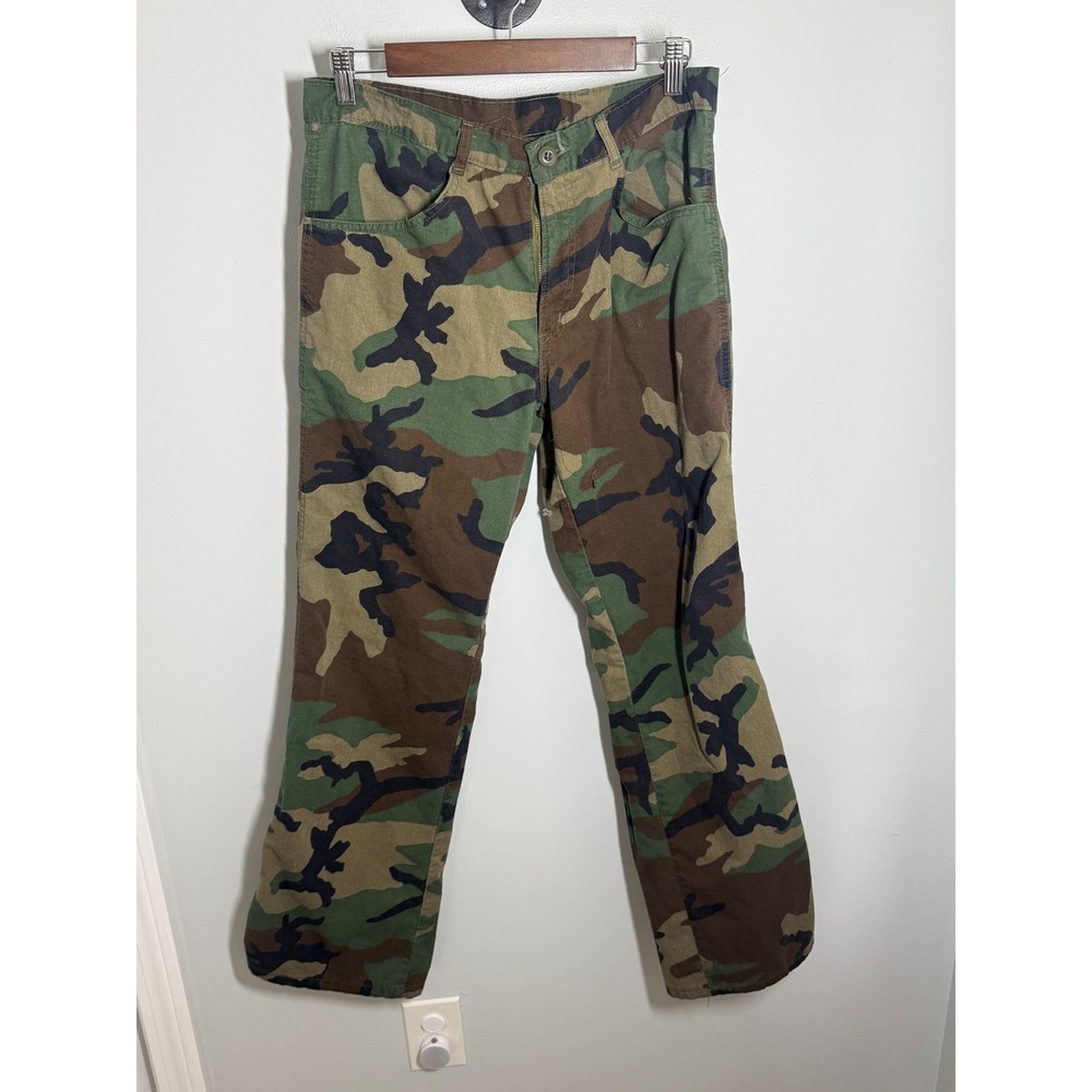 Vintage 80s Bass Pro Shops Outdoors Camo Pants Mens 34x33 Woodland Camouflage